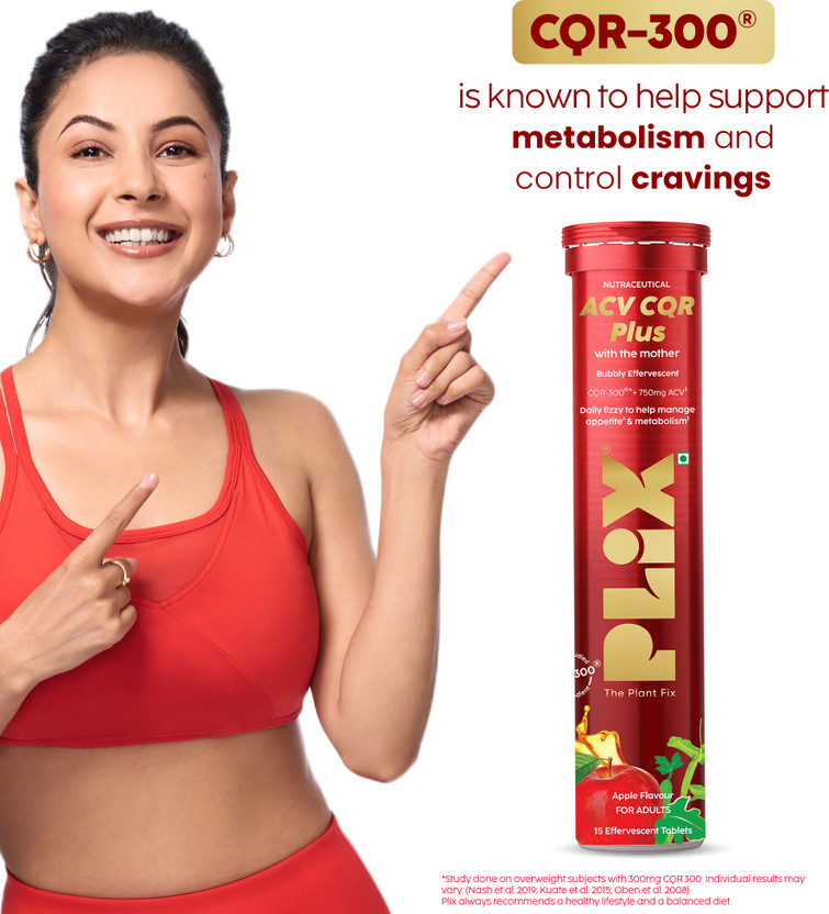 The The Plant Fix Plix ACV CQR Plus Effervescent | Fat Reduction & Metabolism Support(15 Tablets) - Flipkart Deal