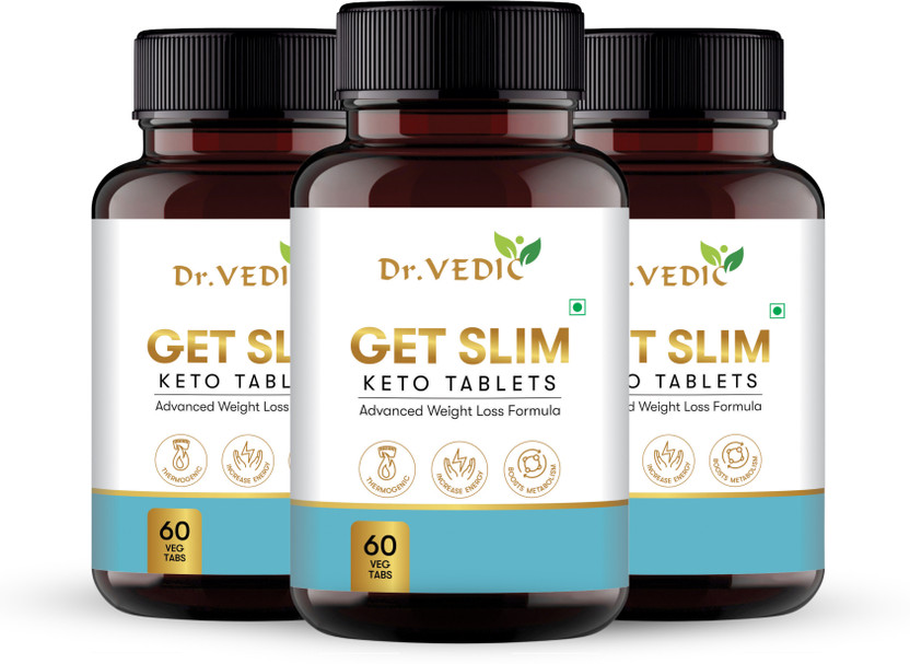 Dr.Vedic Keto Fat Burner Tablets | Supports Keto Diet & Weight Management(3 x 60 Tablets)