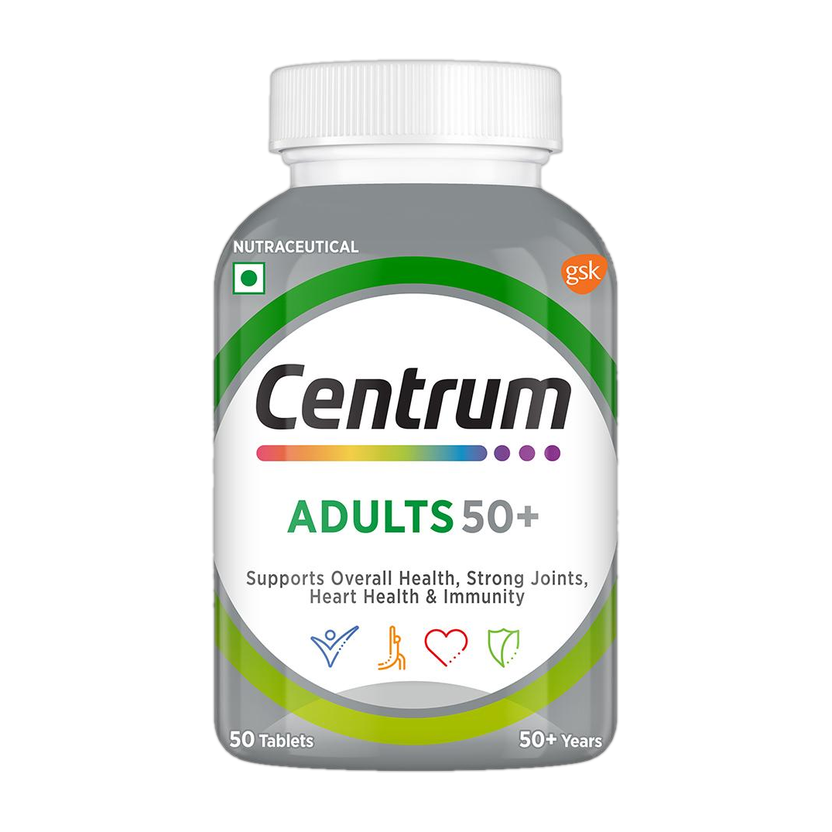 Centrum Adult 50+|Supports Overall Health|World's No.1 Multivitamin(50 Tablets)