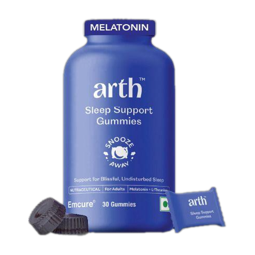 ARTH Melatonin, L-Theanine & Chamomile Sleep Gummies | By Emcure Pharma(30 No)