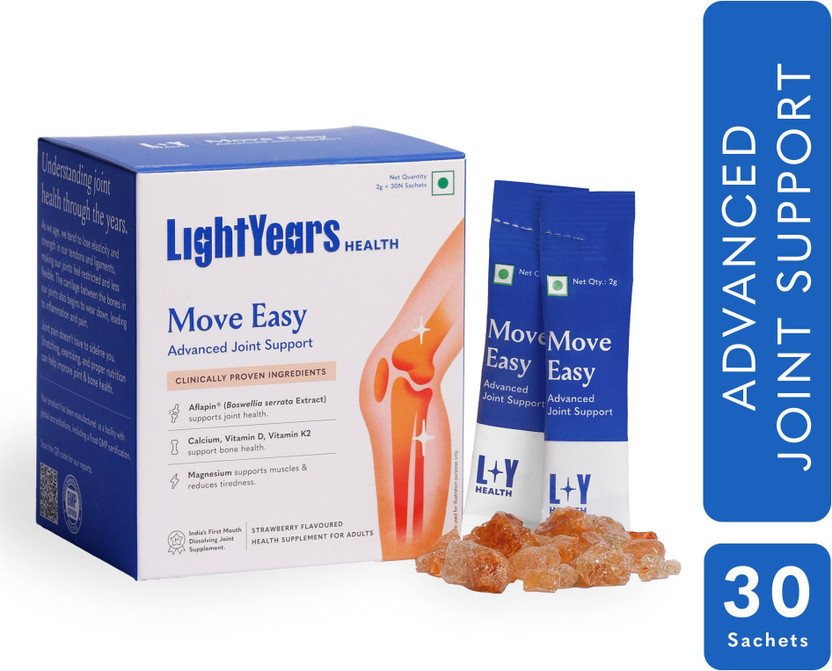 LightYears Move Easy | Advanced Joint Relief | Clinically Proven Ingredients with Boswellia(30 No)