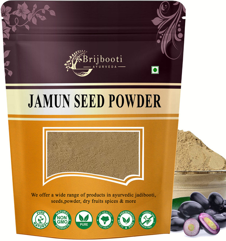 BrijBooti Jamun Seed Powder | Jamun beej Powder | Jamun Guthli Powder| Blackberry(350 g)