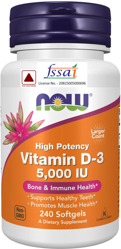 Now Foods Vitamin D-3 5000 IU 240 Softgel.(240 No)