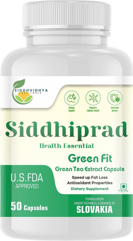 Siddhiprad Green Tea Extract 100% Natural Potent 500 mg Veg Caps(50 Capsules)