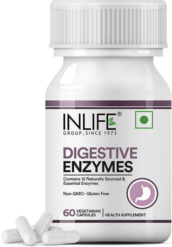 INLIFE Digestive Enzymes Supplement for Digestive Support - 60 Vegetarian Capsules(60)