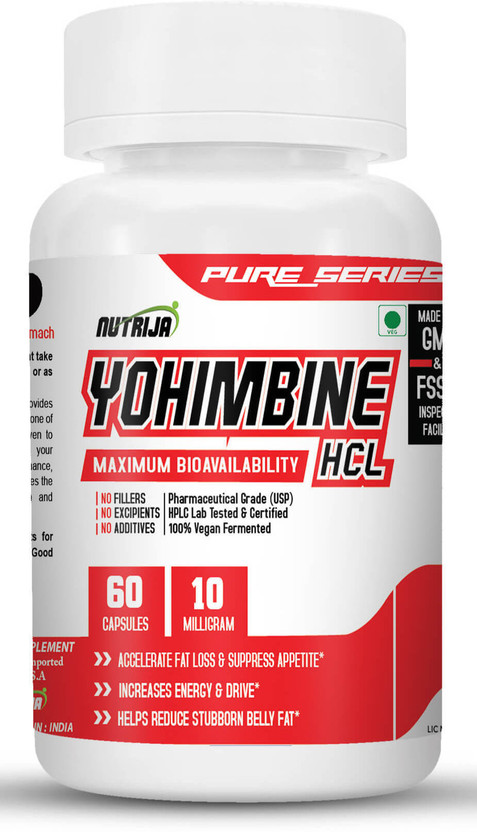 NutriJa Yohimbine HCL 10mg Strength & Potent Fat Burner Supplement(120 Capsules)