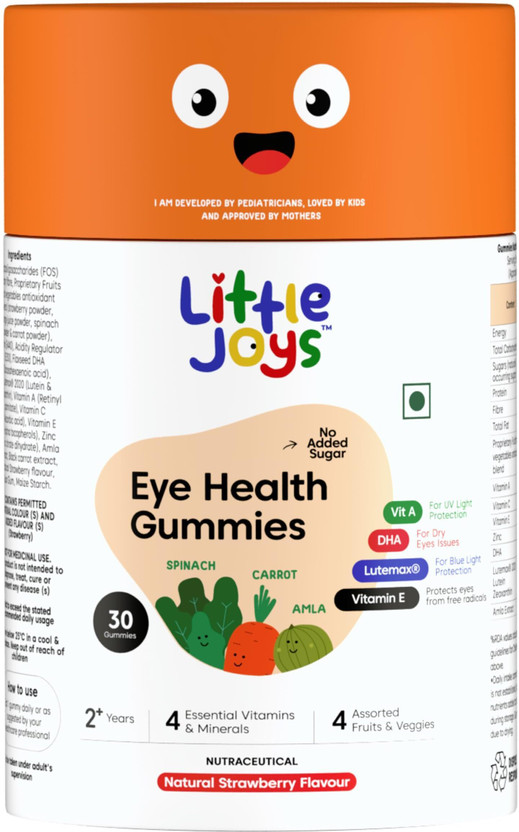 Little Joys Eye Health Gummies for Kids 2-12 years| Reduces Digital Screen Strain & Dry Eyes(30 No)