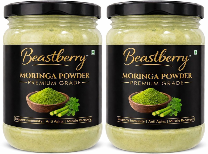 Beastberry Moringa Powder | Premium Grade | 100% Natural | Nutrient Rich Superfood(2 x 200 g)