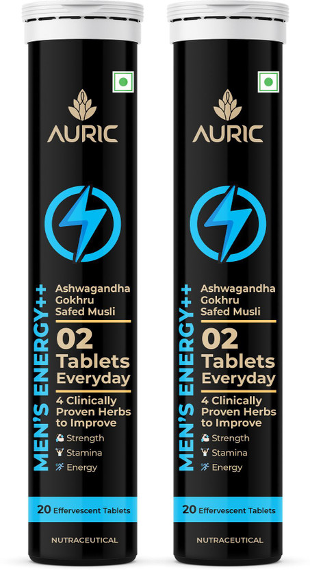 Auric Men S Energy++ Eff Tablets Helps Improve Vitality, Stamina & Strength(2 x 20 Tablets)