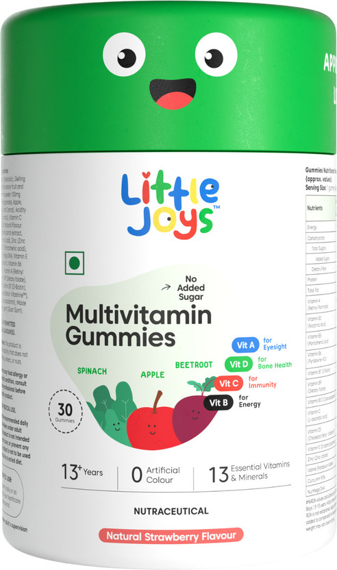 Little Joys Multivitamin Gummies for Kids 13+ years | Strawberry Flavor | Boosts Immunity(30 No)