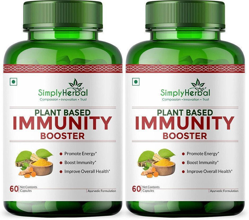 Simply Herbal Immunity booster Enriched with Giloy, Shatavari & Ashwagandha(2 x 60 No)