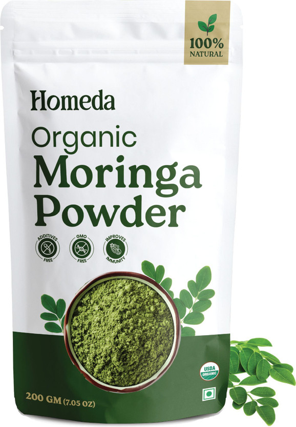 Homeda Organic Moringa Powder | Original Drumstick Leaf Weight Loss - Muringa Leaves(200 g)