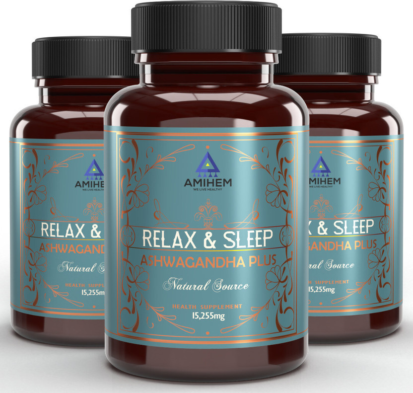 AMIHEM Ashwagandha Root Extract with Vitamin E and B6(3 x 15255 mg)