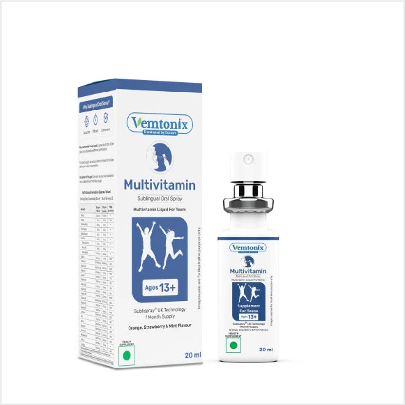 VEMTONIX Multivitamin Sublingual Oral Spray 13+ Teen, Daily Energy, & Immunity Support(20 ml)