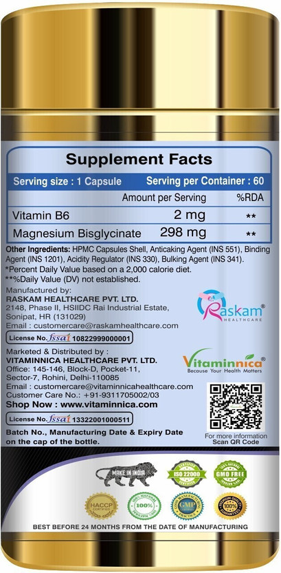 Vitaminnica Anti Stress Capsules | Stress Relief | Anti-Inflammation | Support Brain Health(60 Capsules)