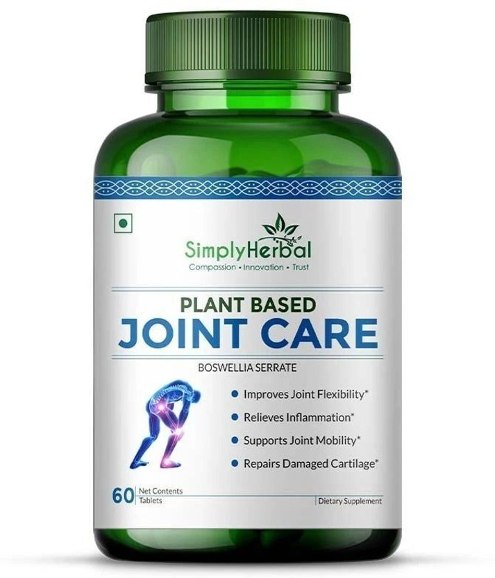 Simply Herbal Plant Based Joint Care Supplements With Boswellia For Joint Pain & Flexiblity(60 Tablets)