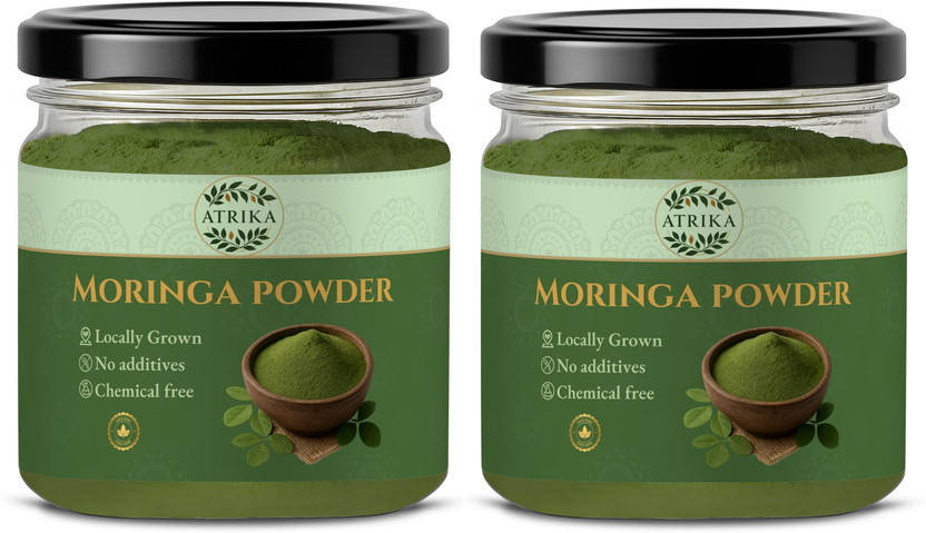 Atrika Moringa Leaf Powder | Rich in Protein, Calcium, Iron & Antioxidants(2 x 150 g)
