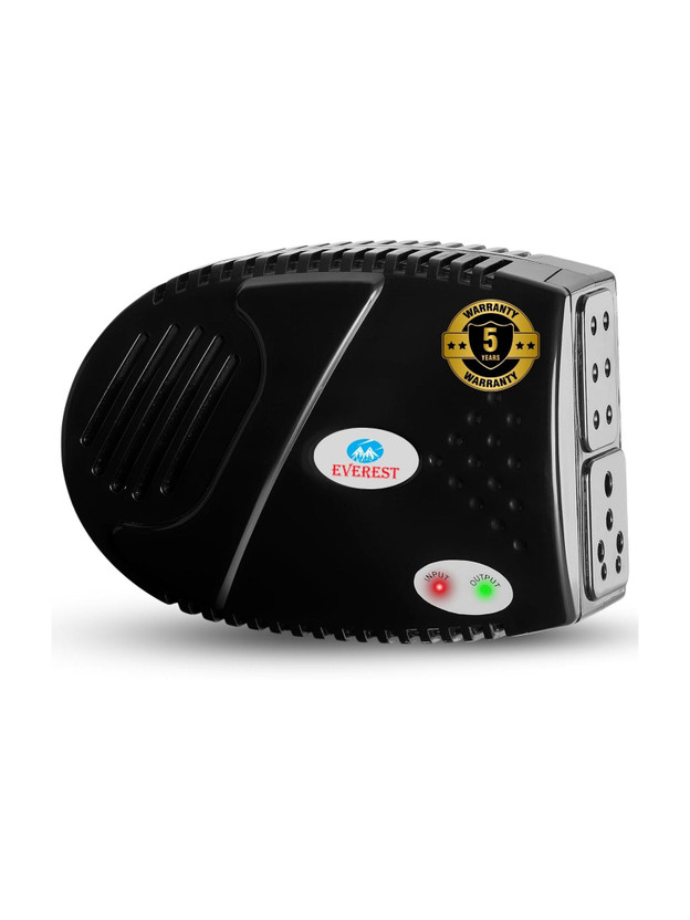 EVEREST ELS 100 LED TV Voltage Stabilizer Upto 72 Inch,Working Range:90V-290V | 5 years Warranty(Black)