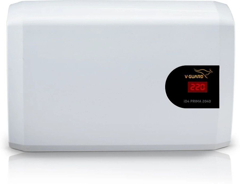 V-Guard iD4 Prima 2040 for Inverter AC Up to 1.5 Ton (Working Range: 160V-280V) Voltage Stabilizer(White)