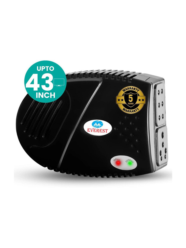 EVEREST ELS 600 MINI ULTRA Stabilizer for LEDTV Upto 43" Home Theater,Set TopBox(Working Range 90V to 290V)(Black)