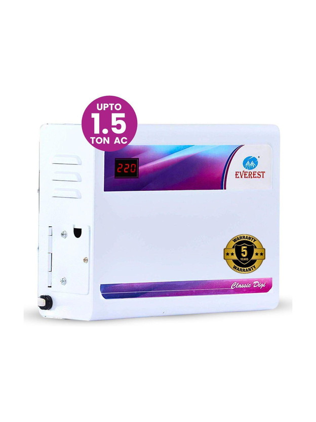 EVEREST EWD 400 CLASSIC DIGITAL Double Booster Used Upto 1.5 Ton AC Voltage Stabilizer Working Range (140 V to 270 V)(White)