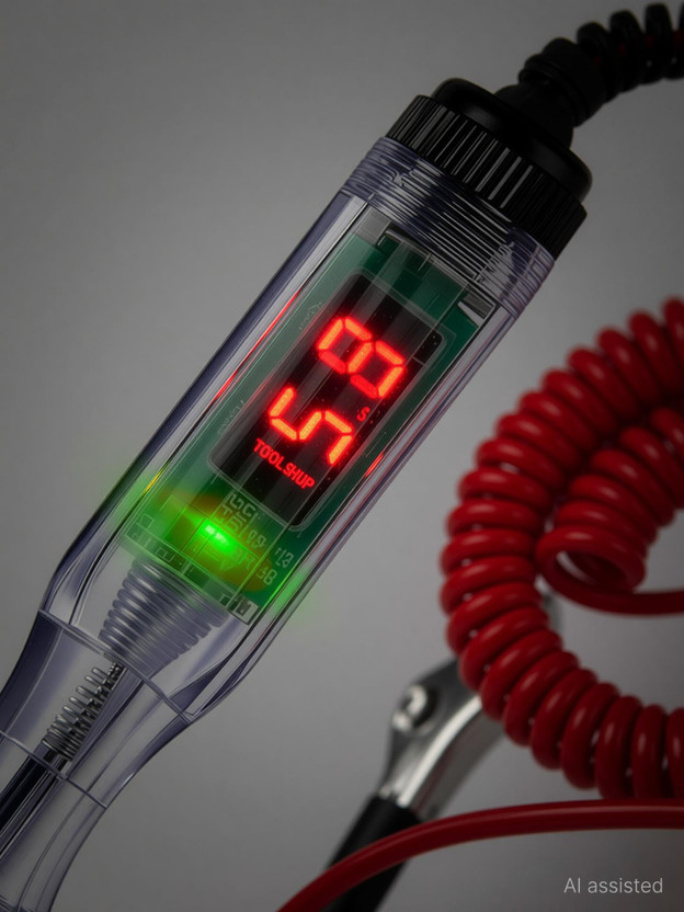 A&S TOOLSHOP DC 3v-48v Car Digital Display Circuit Test Pen,Large Test Pen,Auto Repair Digital Voltage Tester