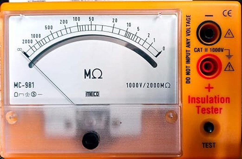 meterbazaar MECO 981 INSULATION TESTER / MEGGER 1000V/2000MOHM Analog Voltage Tester
