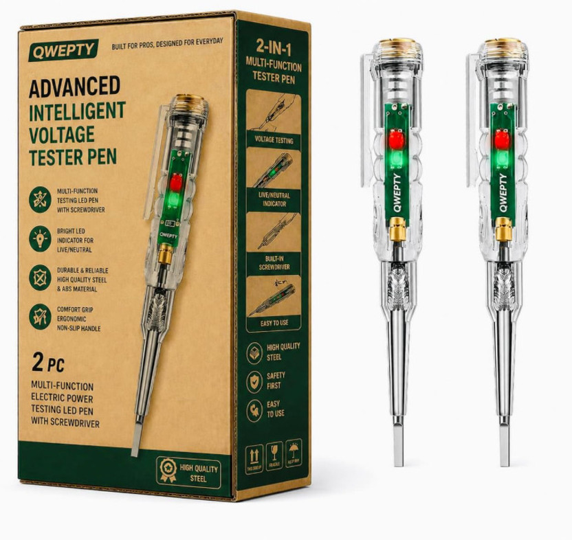 SHYAM Multi-function LED Test Pen for Electric Power Testing, ( pack of 2 ) Digital Voltage Tester