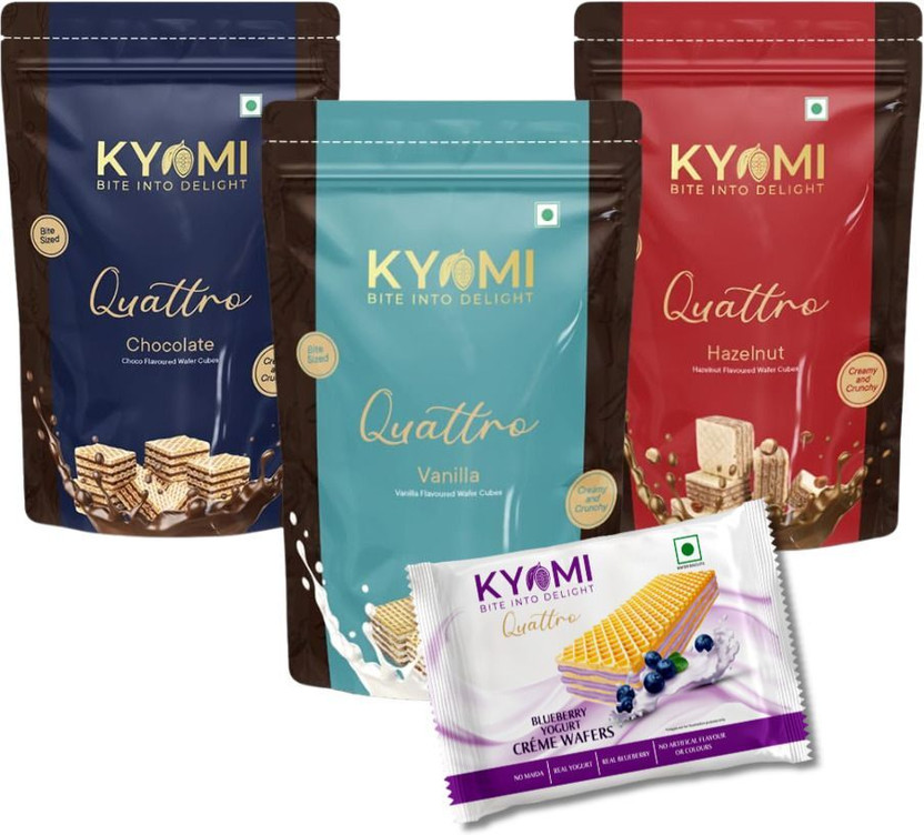 Kyomi Quattro Wafer Cubes | International taste made with Original Ghana Cocoa Powder Wafers(3 x 150 g)
