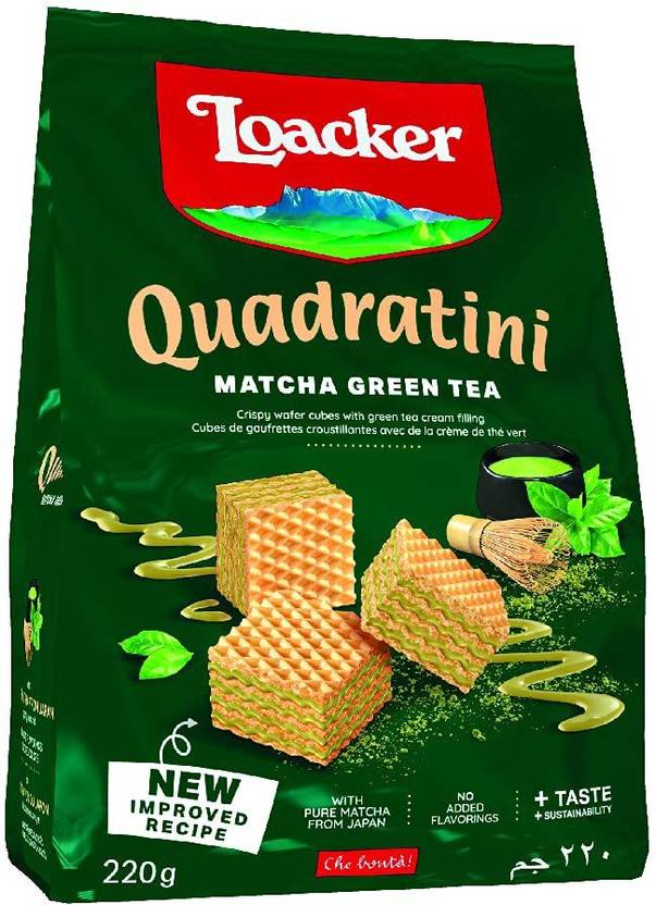 LOACKER Quadratini Matcha Green Tea Wafer Imported 220gms Wafers Price