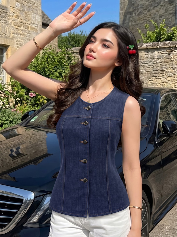 MAYKR MAYKR Solid Women Waistcoat - Flipkart Deal