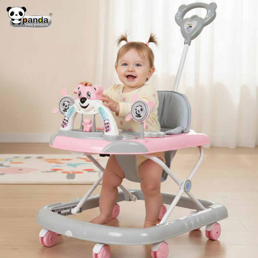 PANDA BABY PRODUCTS Musical Activity Walker With Parent Rod(Pink)