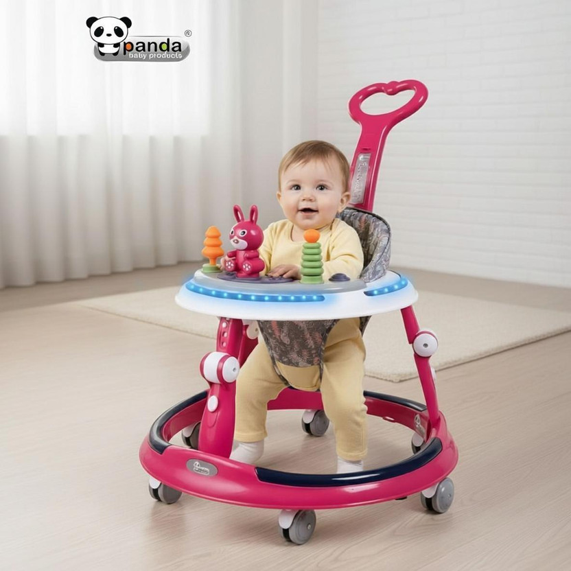 PANDA BABY PRODUCTS Musical Activity Walker With Parent Rod(Red)