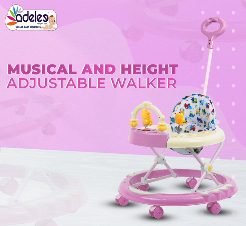 ODELEE Musical Activity Walker(Pink, White)