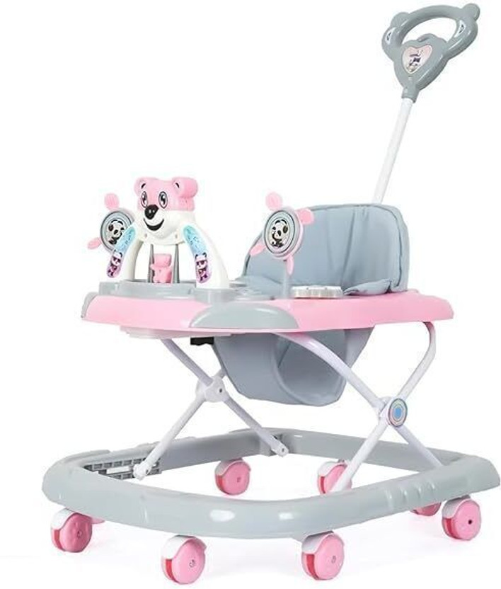 PANDA BABY PRODUCTS Musical Activity Walker With Parent Rod(Grey, Pink)