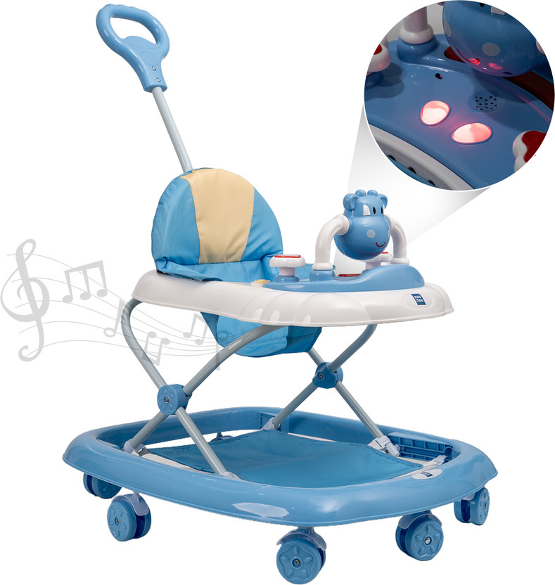 MeeMee Musical Activity Walker With Parent Rod(Blue)