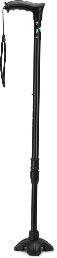 Dr. Dr. TORSO Premium Black Rubber base I Walking Stick with Adjustable Height Walking Stick - Flipkart Deal