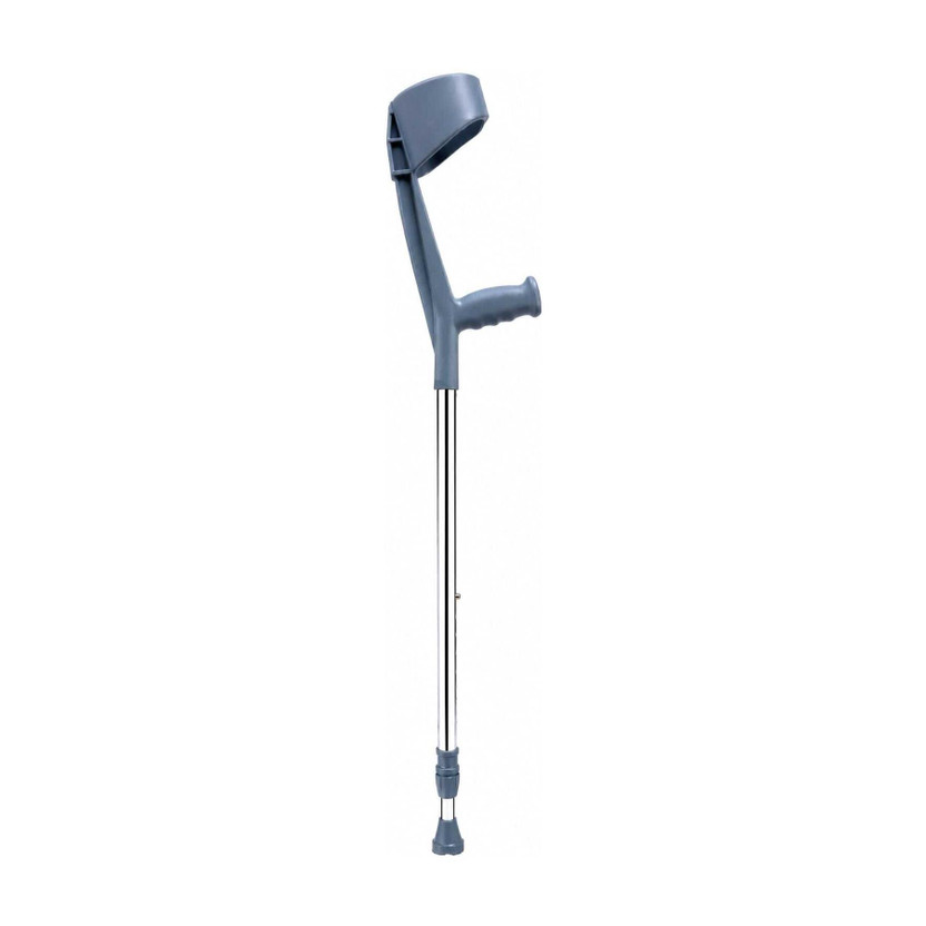 KBG Elbow Crutch Grey Chrome Height Adjustable Men/Women/Old People Patient Walking Stick