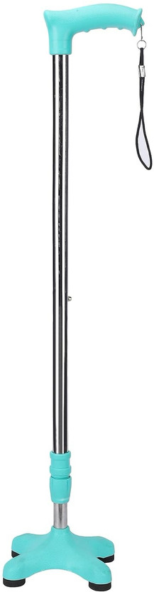KENKO mobility Sea green new base quadripod/4leg height adjustable walking stick aid,universal Walking Stick
