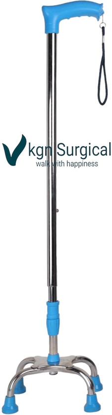 kgn surgical Premium height adjustable 4 leg Walking Stick for men/womenn/old age peoplews 96 Walking Stick