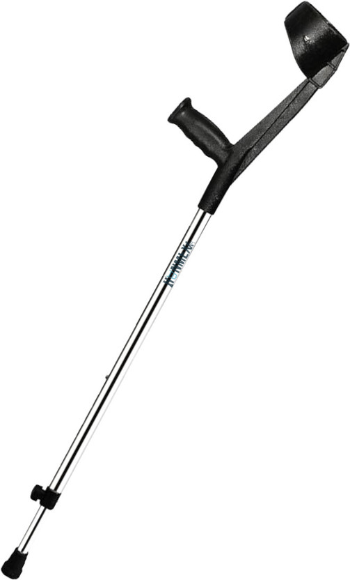 RUNMEX Anti-Slip LightWeight & Adjustable for Comfort - Black Elbow Crutch Walking Stick