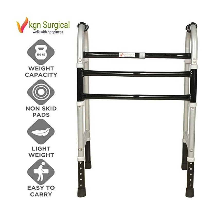 kgn surgical Portable Foldable WS _ Walker for Men Women Adult Patients & Old Age Walking Stick