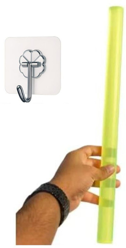 SATYAMOXA Nylon Rubber Rod Stick (Green) Walking Stick