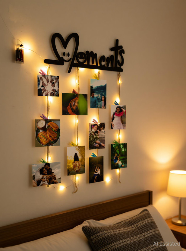 Khush Its Amazing Wood Wall Photo Frame(Black, 16 Photo(s), 4*16)