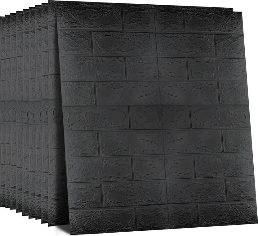 Diseno Decorative Black Wallpaper (77 cm x 70 cm) Pack Of 1(77 cm X 70 cm, Black)