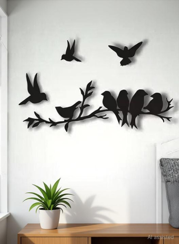 VUF MDF Plaque Cutout Ready to Hang Home Office Decor Wall Art (14 inch X 21 inch)(Black)