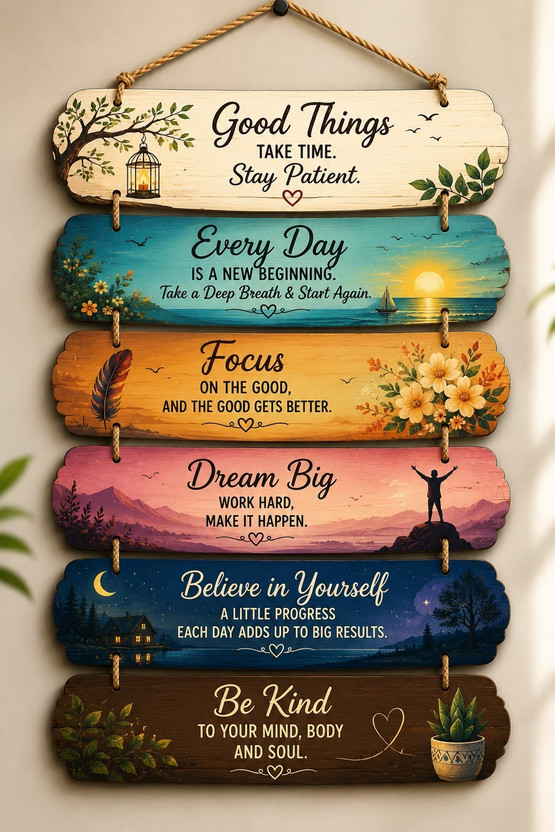 HOMBLI Inspirational Motivational Quotes MDF Wall Decor for Living Room,Bedroom,Office(30 cm X 20 inch, Multicolor)