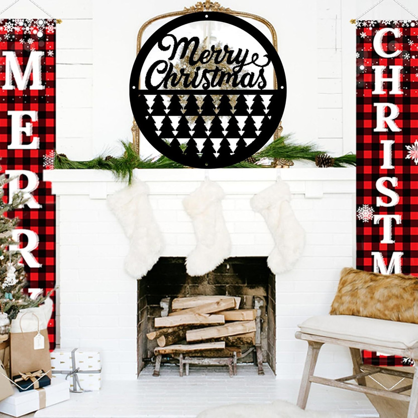 Blind Shop Merry-Christmas-Tree-Decor-85(12 inch X 12 inch, Black)