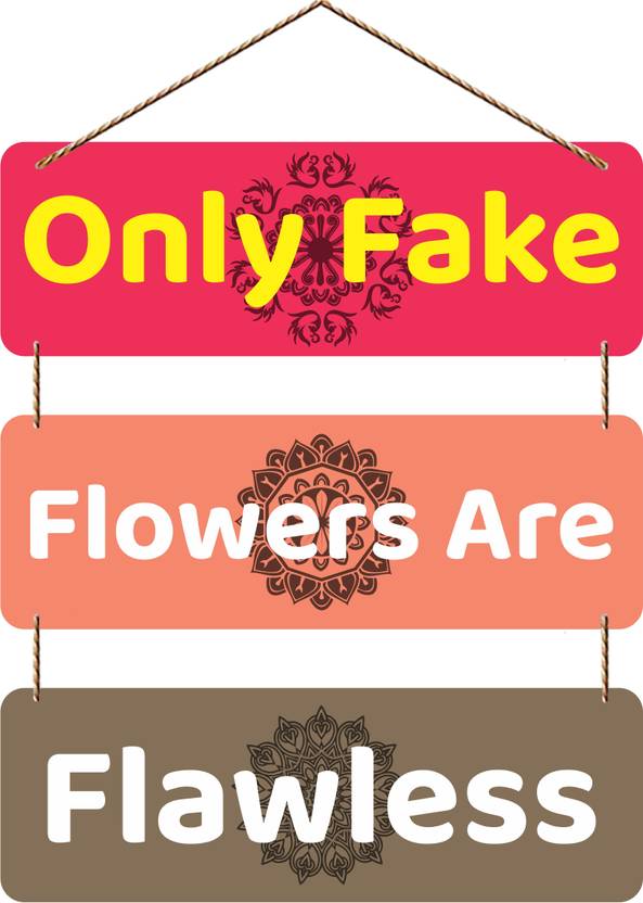 Khatu Crafts Only Fake Flowers Are Flawless 2 Wall Hanging Price in