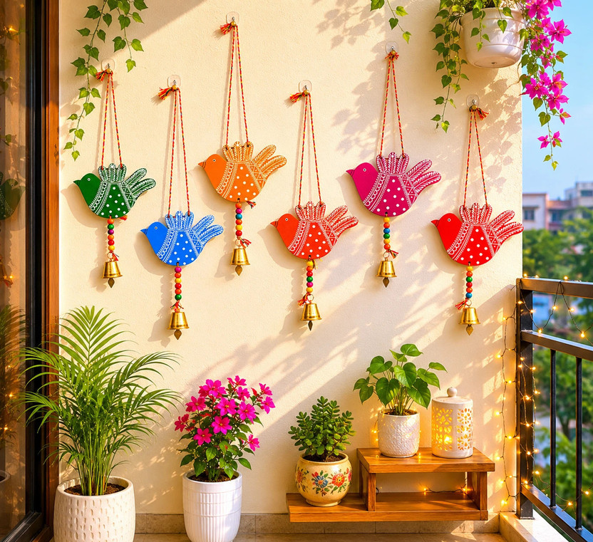 GORVINU GORVINU CRAFTS 6 Birds Hangings for Home Decor Pack of 6 Pack of 6(15 inch X 15 inch, Multicolor) - Flipkart Deal